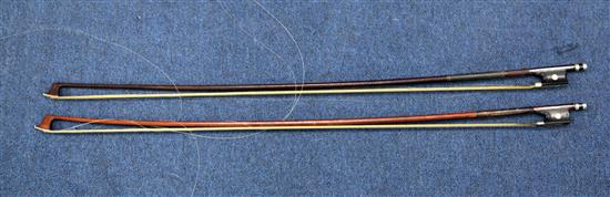 A 19th century violin bow marked Vuillaume, Paris,